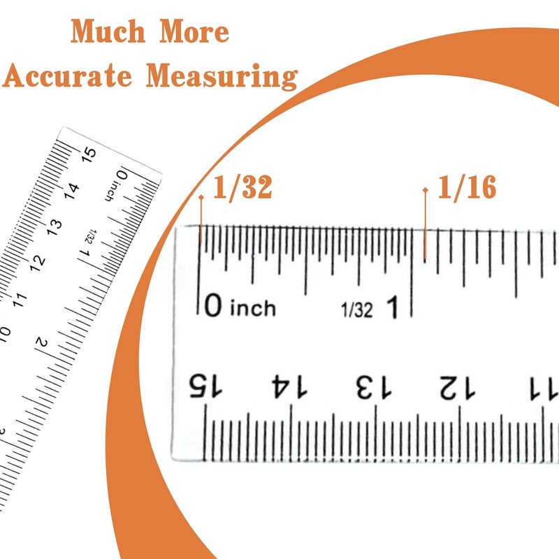 KASBEE Plastic Rulers, 6 Inch Ruler, Clear Measuring Tool for Student School Office, Inches and Centimeters, Pack of 2 - Image 4